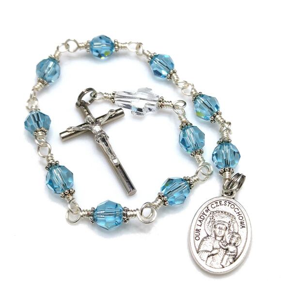 Our Lady of Czestochowa One Decade Rosary, Handmade Catholic Rosary - Picture 8 of 10